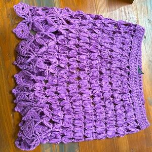 Lavender Boatneck crochet caplet/poncho
